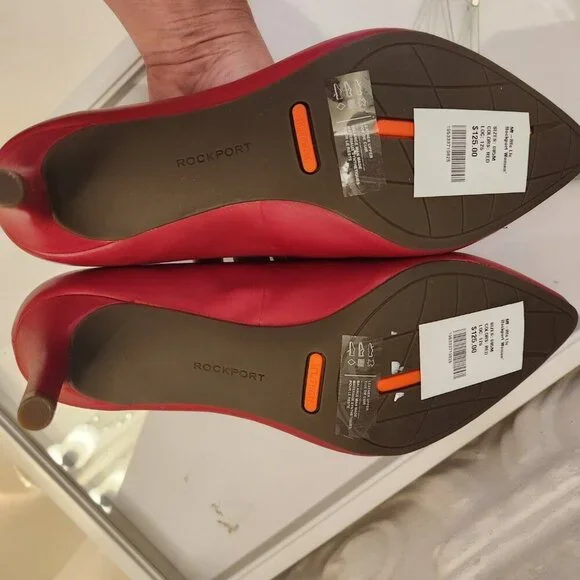 Rockport Total Motion 75mm Pointy Toe Pumps. Red. NIB. Size 8.5. Leather - Picture 8 of 12